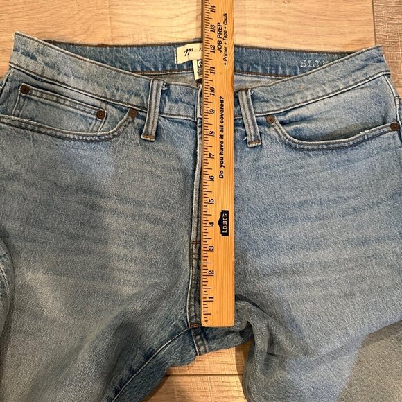 Madewell Mens Light Wash Straight-Leg Denim Jeans W33 L30 Slim Cotton Blend - Picture 3 of 9